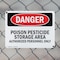 Signmission Poison Pesticide Storage Area Danger Sign, Plastic, 10in W x 7in L, 2PK OS-2PACK-DS-P-710-L-1970 - alternate 2